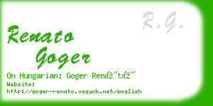 renato goger business card